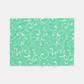 Moderne Whimsical Curls Aqua Fleecedecke (Vorderseite (Horizontal))