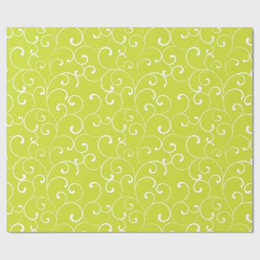 Moderne whimsical Curls sind grün Geschenkpapier (Flach)