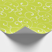 Moderne whimsical Curls sind grün Geschenkpapier (Ecke)