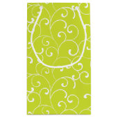 Moderne whimsical Curls sind grün Kleine Geschenktüte (Rückseite)