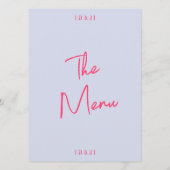 Moderne whimsical farbenfrohe Bright Retro Hochzei Menükarte (Rückseite)