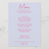 Moderne whimsical farbenfrohe Bright Retro Hochzei Menükarte (Vorderseite)