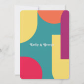 Moderne Whimsical farbenfrohe Groovy Abstrakte Hoc Einladung (Rückseite)