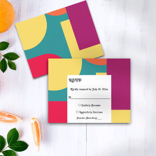 Moderne Whimsical farbenfrohe Groovy Abstrakte Hoc RSVP Karte