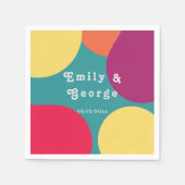 Moderne Whimsical farbenfrohe Groovy Abstrakte Hoc Serviette (Vorderseite)