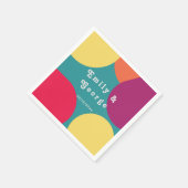 Moderne Whimsical farbenfrohe Groovy Abstrakte Hoc Serviette (Ecke)