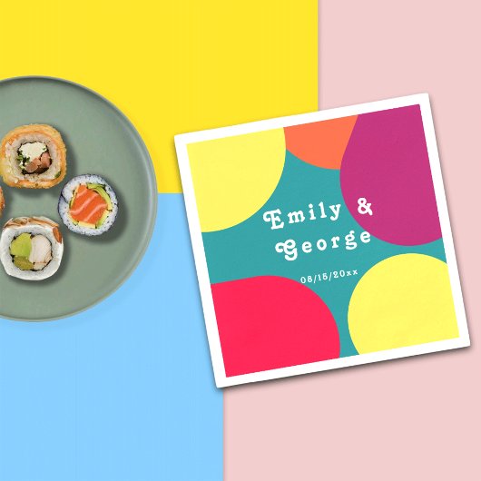 Moderne Whimsical farbenfrohe Groovy Abstrakte Hoc Serviette