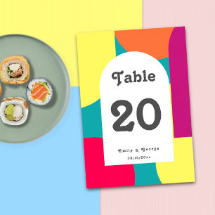 Moderne Whimsical farbenfrohe Groovy Abstrakte Hoc Tischnummer