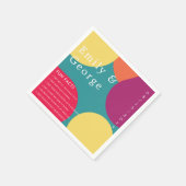 Moderne whimsical farbenfrohe Groovy Fun Fakten Ho Serviette (Ecke)