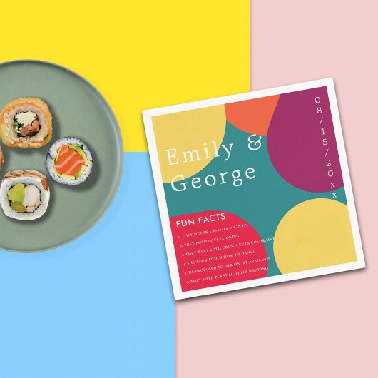 Moderne whimsical farbenfrohe Groovy Fun Fakten Ho Serviette