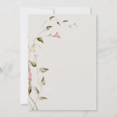 Moderne whimsical floral Boho Hochzeit retten das Einladung (Rückseite)