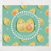 Moderne Whimsical Funny Avocados Niedliche Hochzei Bierflaschenetikett (Einzelnes Label)