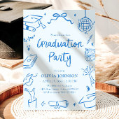 Moderne Whimsical Handgezeichnete Schleifen Abschl Einladung