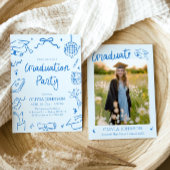 Moderne Whimsical Handgezeichnete Schleifen Abschl Einladung