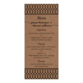 Moderne "Whimsical Kraft Wedding Menu Cards" Werbekarte (Vorne)