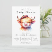 Moderne Whimsical Kuh Baby Dusche Einladung (Stehend Vorderseite)