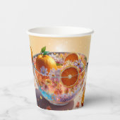 Moderne Whimsical Orange Citrus Foto Babydusche Pappbecher (Rückseite)