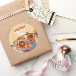 Moderne Whimsical Orange Citrus Foto Babydusche Runder Aufkleber