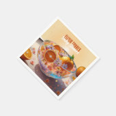 Moderne Whimsical Orange Citrus Foto Babydusche Serviette (Ecke)