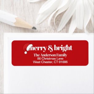 Moderne Whimsical Red Christmas Rücksendeadresse