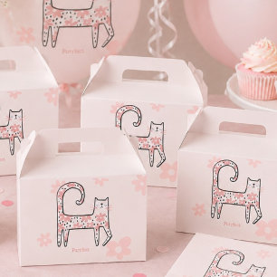 Moderne Whimsical-Rosa-Katze Perfekte Geburtstagsf Geschenkschachtel