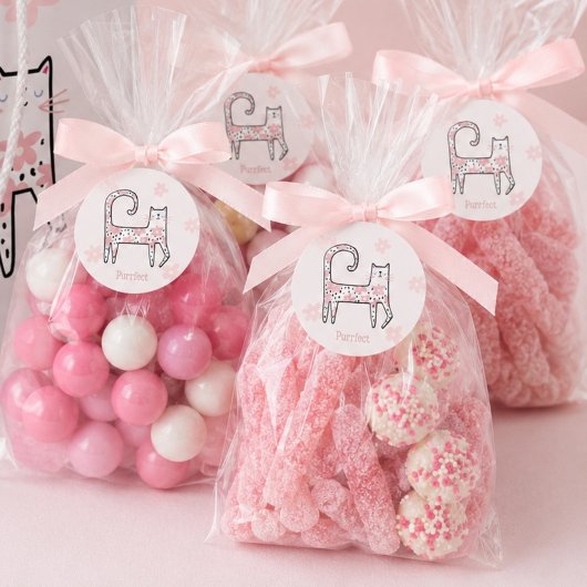 Moderne Whimsical-Rosa-Katze Perfekte Party Geschenkanhänger