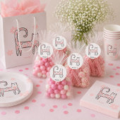 Moderne Whimsical-Rosa-Katze Perfekte Party Geschenkanhänger