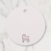 Moderne Whimsical-Rosa-Katze Perfekte Party Geschenkanhänger (Rückseite)