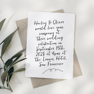 Moderne Whimsical Scribble Doodle Wedding Einladung