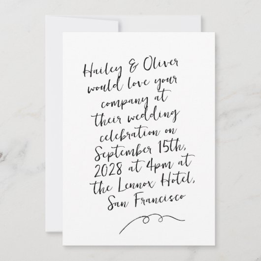 Moderne Whimsical Scribble Doodle Wedding Einladung (Vorderseite)