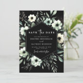 Moderne whimsical Typografy Sage Green Wedding Save The Date (Stehend Vorderseite)