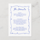 Moderne whimsical Wavy Hand Drawn Wedding Details Begleitkarte (Vorderseite)