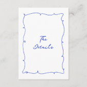 Moderne whimsical Wavy Hand Drawn Wedding Details Begleitkarte (Rückseite)
