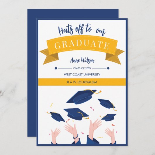 Moderne Whimsikhaare vom Abschluss Ankündigung (Vorne/Hinten)