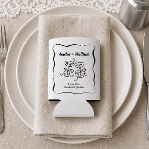 Moderne & Whimsische Handgezeichnete Hochzeit Dosenkühler