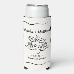 Moderne & Whimsische Handgezeichnete Hochzeit Selters Dosenkühler