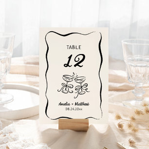Moderne & Whimsische Handgezeichnete Hochzeit Tischnummer