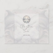 Moderne Whimsy-Delphine Hochzeit QR-Code Umschließ Begleitkarte (Vorderseite)