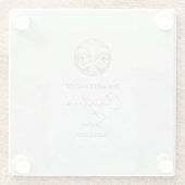 Moderne Whimsy-Dolphin-Hochzeit Glasuntersetzer (Rückseite)