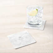 Moderne Whimsy-Dolphin-Hochzeit Rechteckiger Pappuntersetzer (Vor Ort)