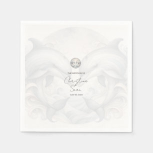 Moderne Whimsy-Dolphin-Hochzeit Serviette