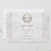 Moderne Whimsy-Dolphin-Hochzeit spart die Datumska Save The Date (Vorderseite)