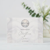 Moderne Whimsy Dolphin Wedding RSVP Response Card Karte (Stehend Vorderseite)