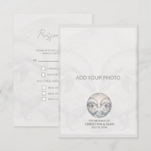 Moderne Whimsy Dolphin Wedding RSVP Response Card Karte