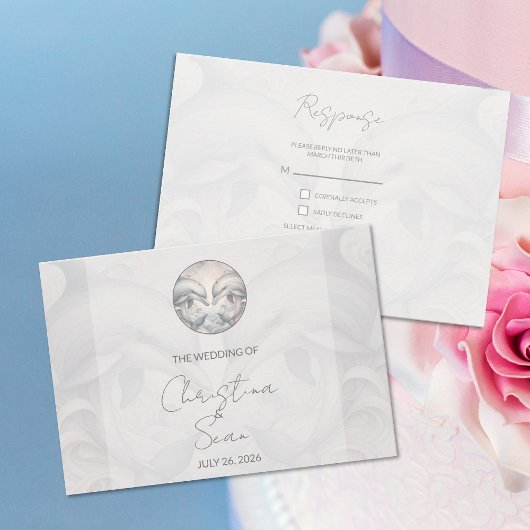 Moderne Whimsy Dolphin Wedding RSVP Response Card Karte