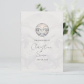 Moderne Whimsy Dolphin Wedding RSVP Response Card Karte (Stehend Vorderseite)