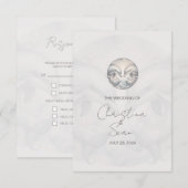 Moderne Whimsy Dolphin Wedding RSVP Response Card Karte (Vorne/Hinten)