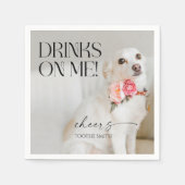 Moderne Whimsy Drinks auf meinem Foto Haustier Hoc Serviette (Vorderseite)