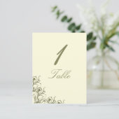 Moderne Whimsy Filigree Wedding Tischnummer (Stehend Vorderseite)
