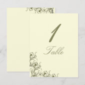 Moderne Whimsy Filigree Wedding Tischnummer (Vorne/Hinten)